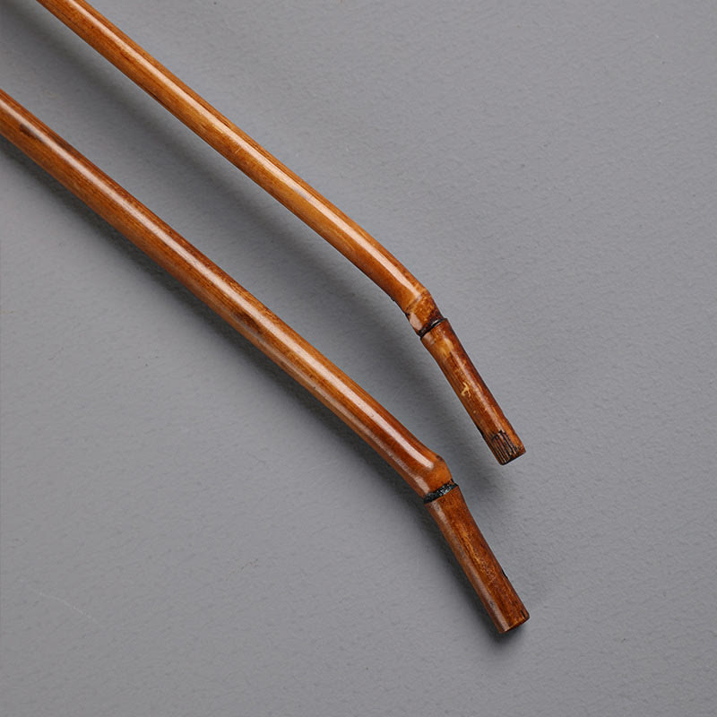 Éventail à long manche en bambou de forme ronde fait main de style chinois avec Buddha Stones