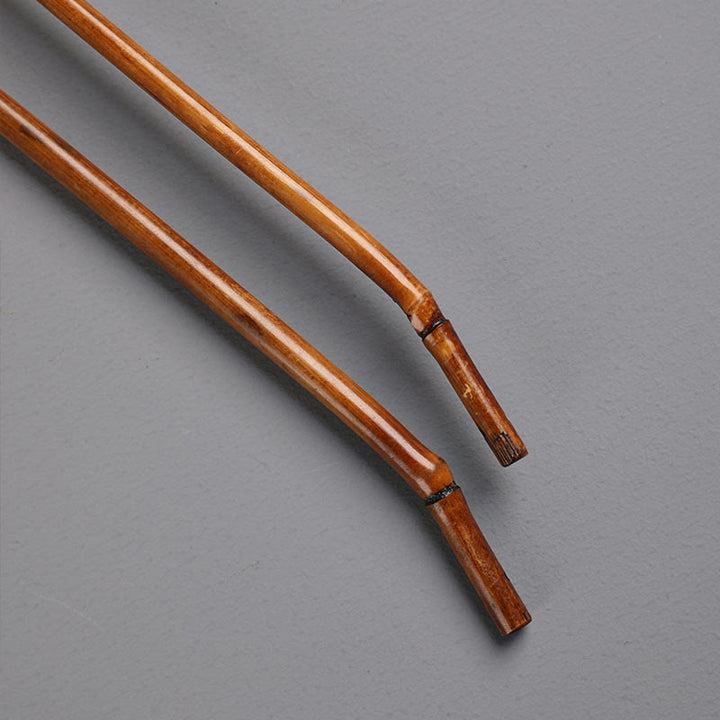 Éventail à long manche en bambou de forme ronde fait main de style chinois avec Buddha Stones