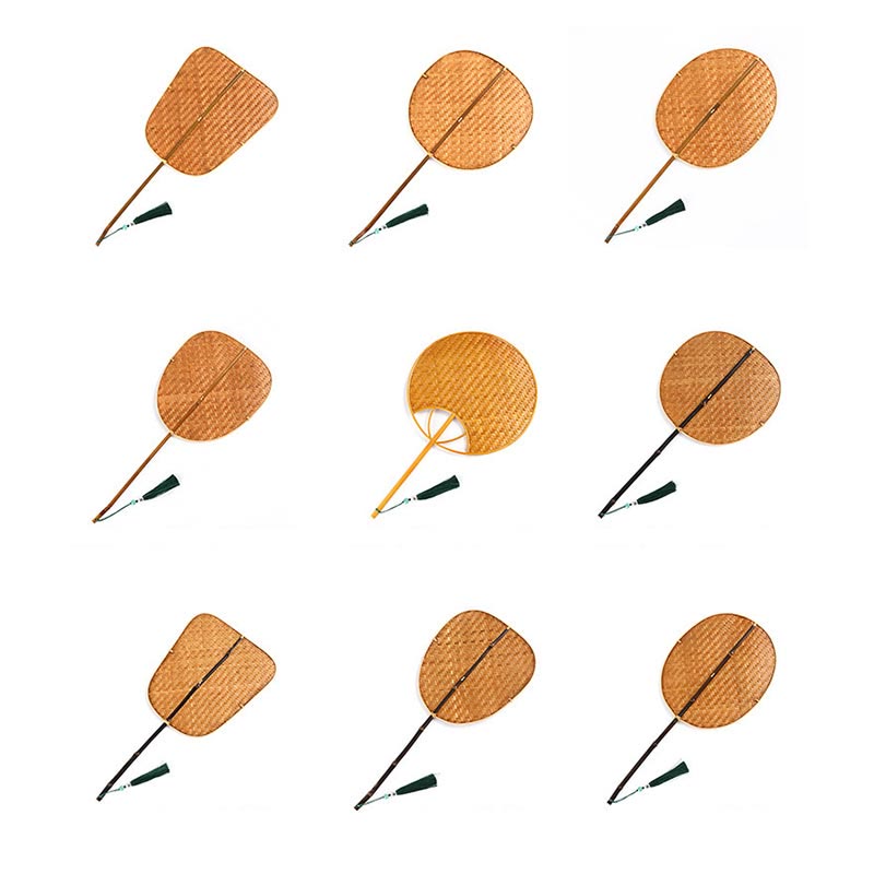 Buddha Stones en bambou tressé à la main de style chinois en forme de banane ovale ronde et conique à long manche