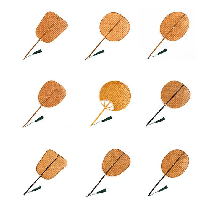 Buddha Stones en bambou tressé à la main de style chinois en forme de banane ovale ronde et conique à long manche