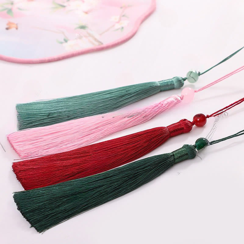 Buddha Stones Feuille de Ginkgo Poisson Koi Fleur de cerisier Fleurs de printemps Éventail à main avec manche en bois