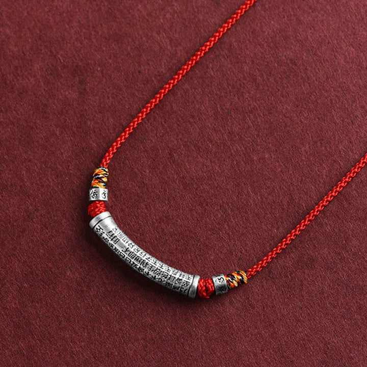 Buddha Stones en argent sterling 999 avec six mots vrais du Sutra du cœur - Rouge (Six Vrais Mots et Sutra du Cœur) - image 12