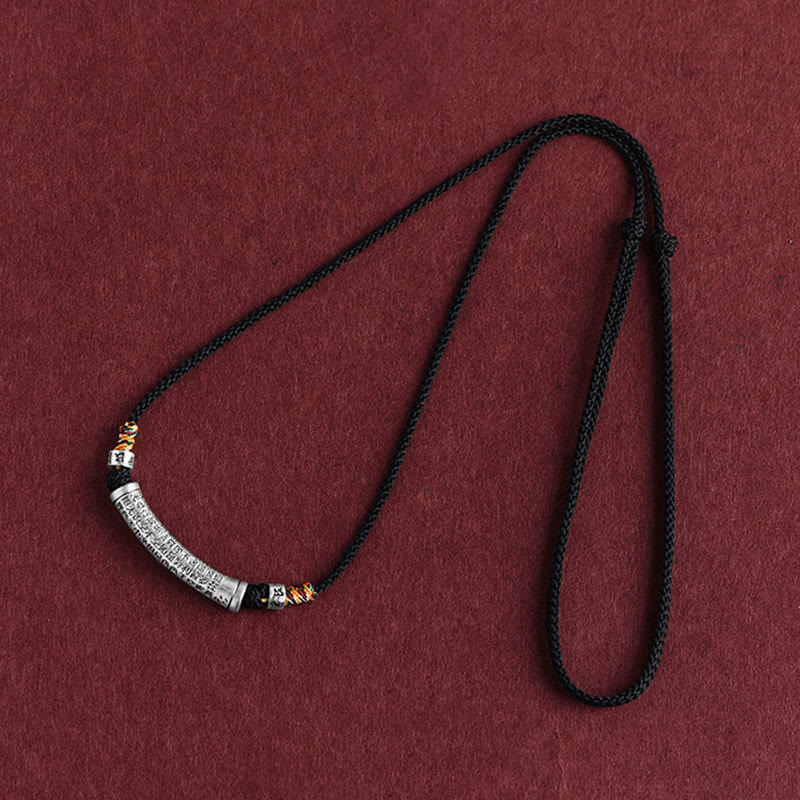 Buddha Stones en argent sterling 999 avec six mots vrais du Sutra du cœur - image 2