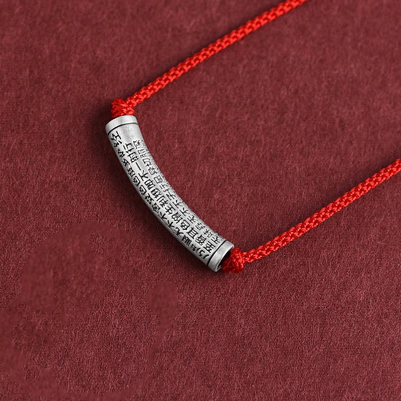Buddha Stones en argent sterling 999 avec six mots vrais du Sutra du cœur - Rouge (Sutra du Cœur) - image 27