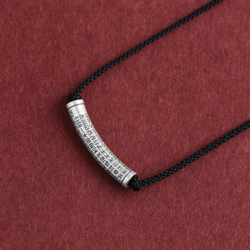 Buddha Stones en argent sterling 999 avec six mots vrais du Sutra du cœur - Noir (Sutra du Cœur) - image 17