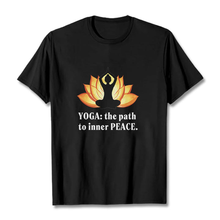 T-shirt Buddha Stones Yoga Le chemin vers la paix intérieure Lotus Tee - image 6