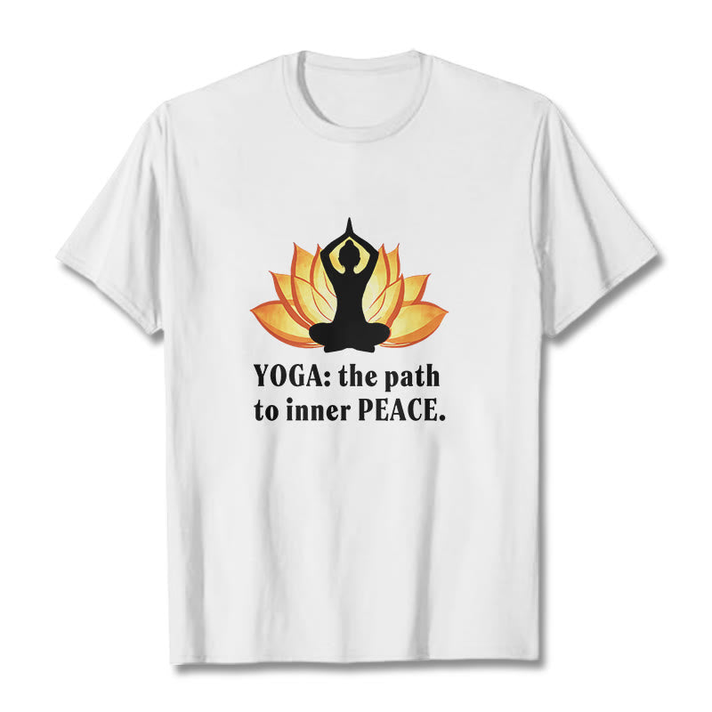 T-shirt Buddha Stones Yoga Le chemin vers la paix intérieure Lotus Tee - image 1