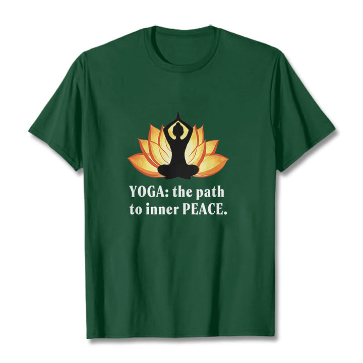T-shirt Buddha Stones Yoga Le chemin vers la paix intérieure Lotus Tee - image 4