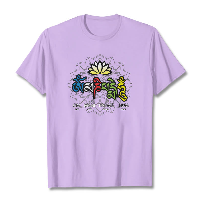 T-shirt Buddha Stones Om Mani Padme Hum Lotus - Prune - 2XL - image 16