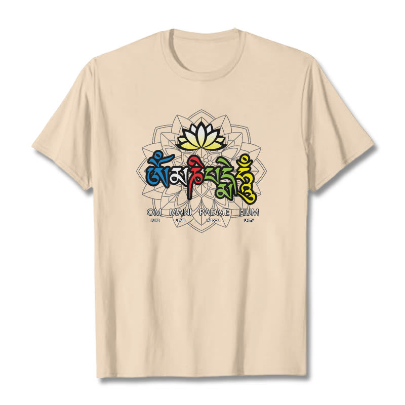 T-shirt Buddha Stones Om Mani Padme Hum Lotus - Bisque - 2XL - image 18