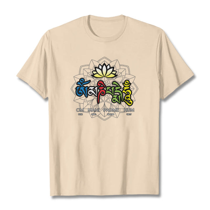 T-shirt Buddha Stones Om Mani Padme Hum Lotus - Bisque - 2XL - image 18
