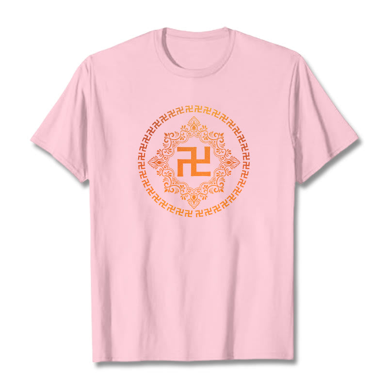 T-shirt avec croix gammée et Buddha Stones - Rose clair - 2XL - image 12