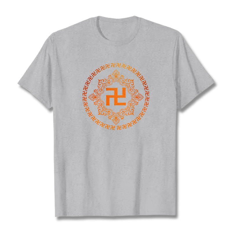 T-shirt avec croix gammée et Buddha Stones - Gris clair - 2XL - image 20