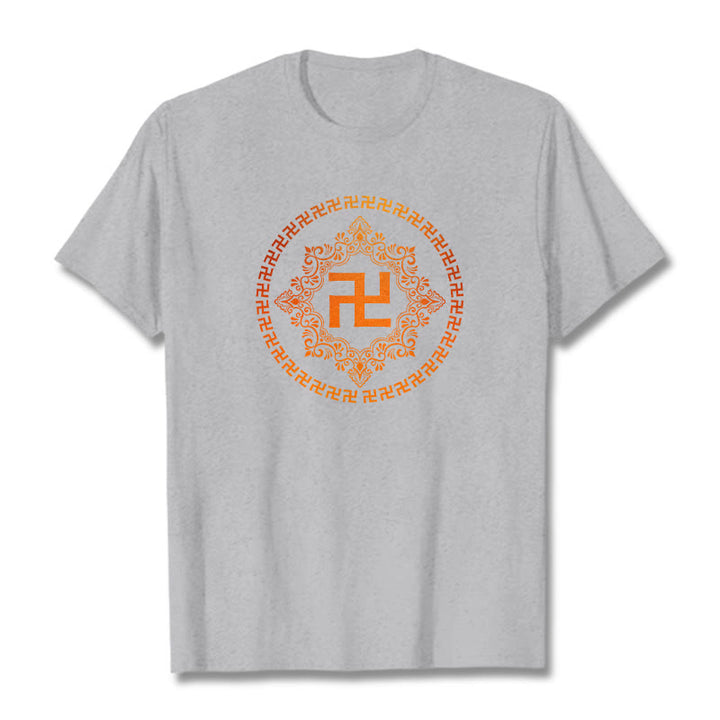 T-shirt avec croix gammée et Buddha Stones - Gris clair - 2XL - image 19