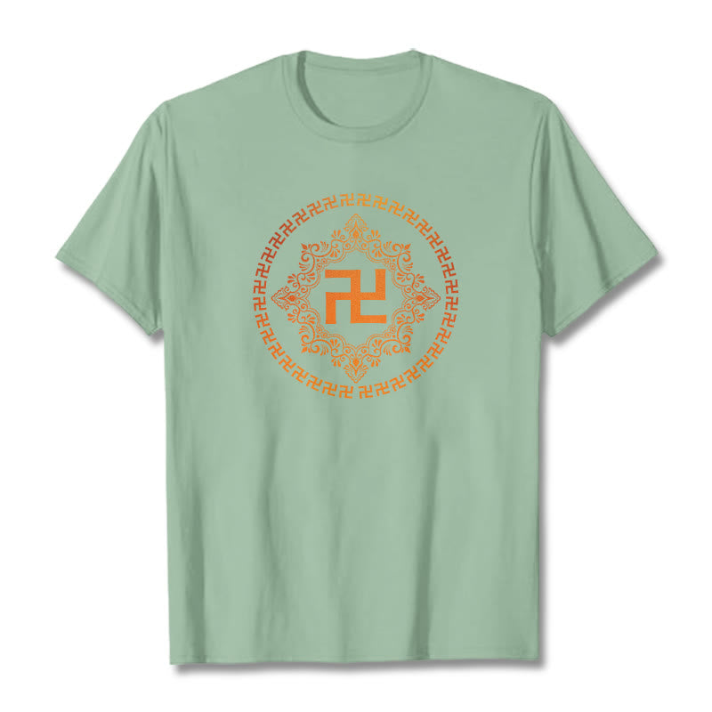 T-shirt avec croix gammée et Buddha Stones - Vert pâle - 2XL - image 13