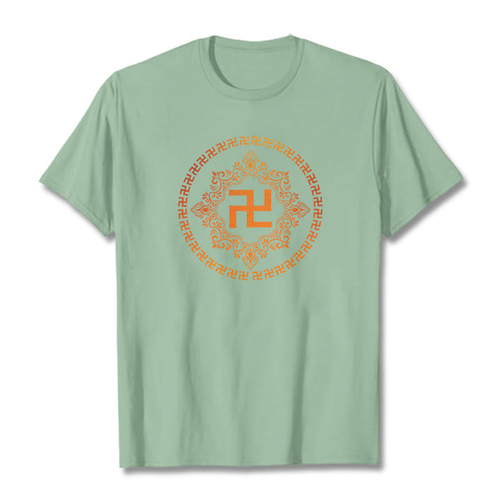T-shirt avec croix gammée et Buddha Stones - Vert pâle - 2XL - image 13