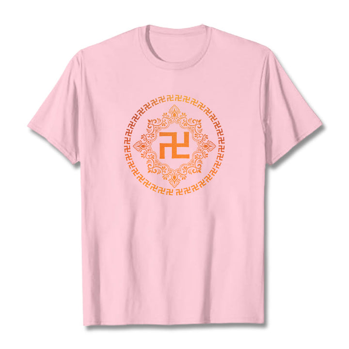 T-shirt avec croix gammée et Buddha Stones - Rose clair - 2XL - image 11