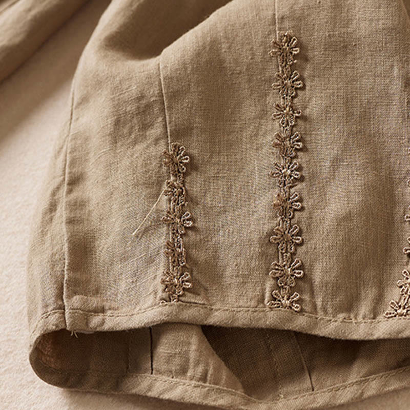 Pantalon sarouel d'été brodé de petites fleurs avec poches et Buddha Stones - image 10