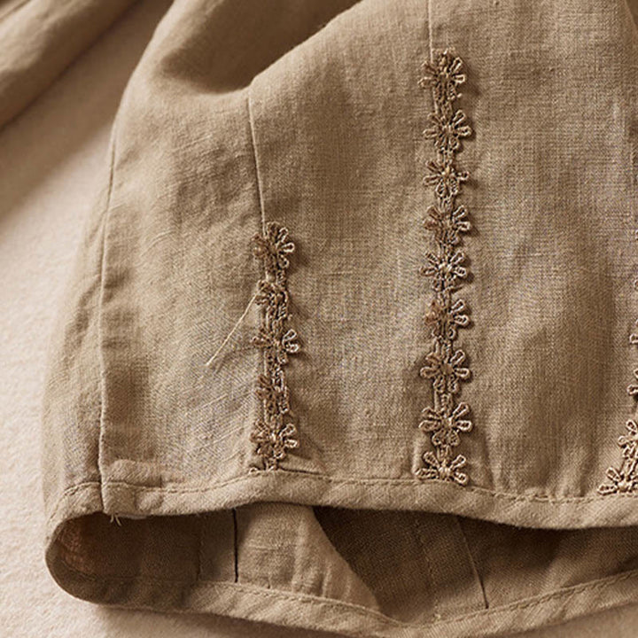 Pantalon sarouel d'été brodé de petites fleurs avec poches et Buddha Stones - image 10
