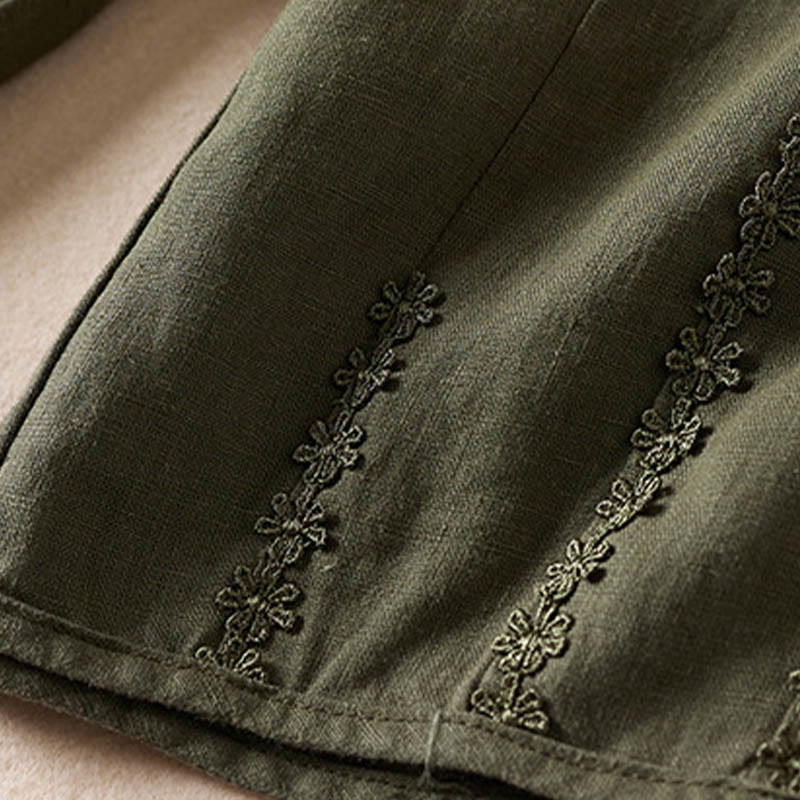 Pantalon sarouel d'été brodé de petites fleurs avec poches et Buddha Stones - image 37