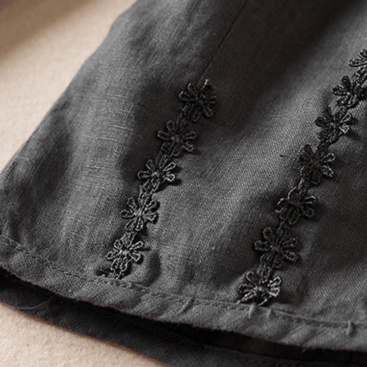 Pantalon sarouel d'été brodé de petites fleurs avec poches et Buddha Stones - image 44