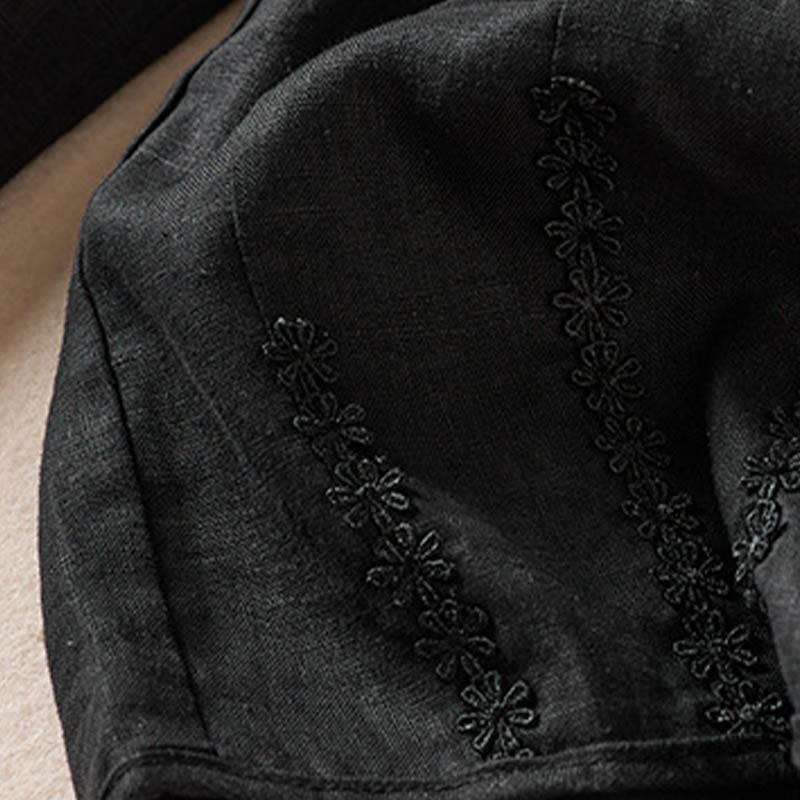 Pantalon sarouel d'été brodé de petites fleurs avec poches et Buddha Stones - image 53