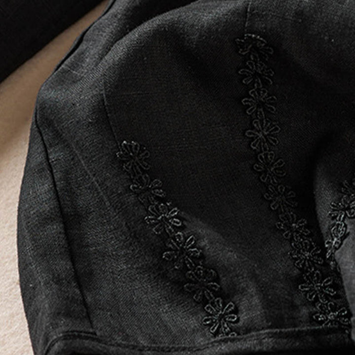 Pantalon sarouel d'été brodé de petites fleurs avec poches et Buddha Stones - image 53