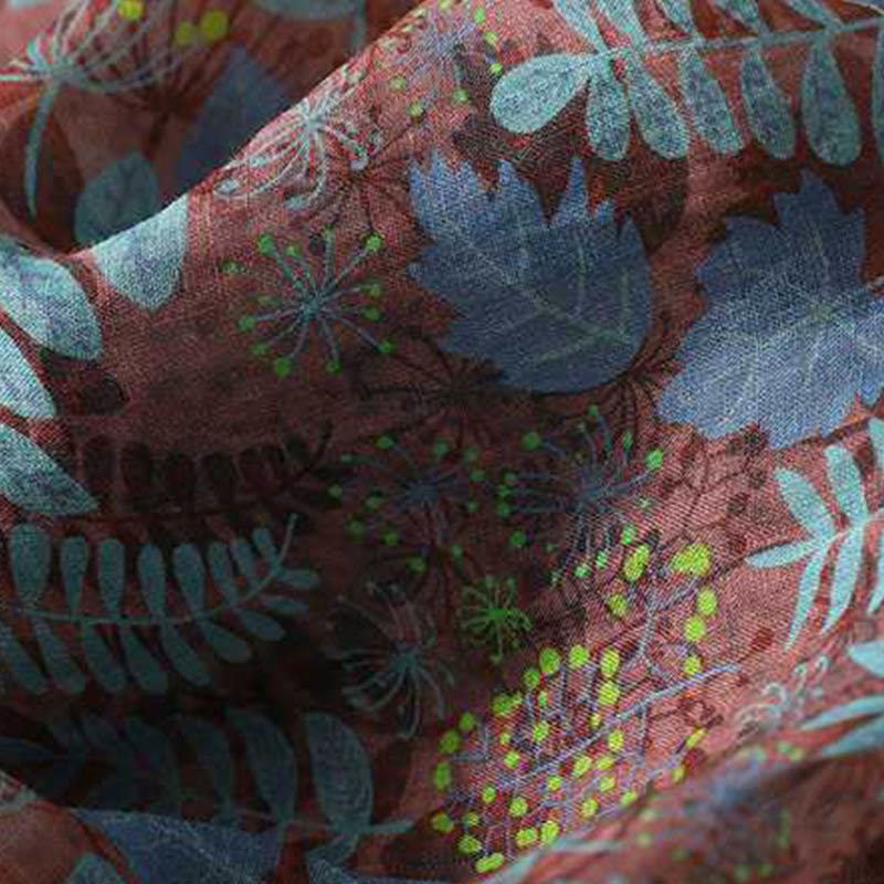 Pantalon d'été pour femme Buddha Stones avec poches et feuilles bleues - image 7