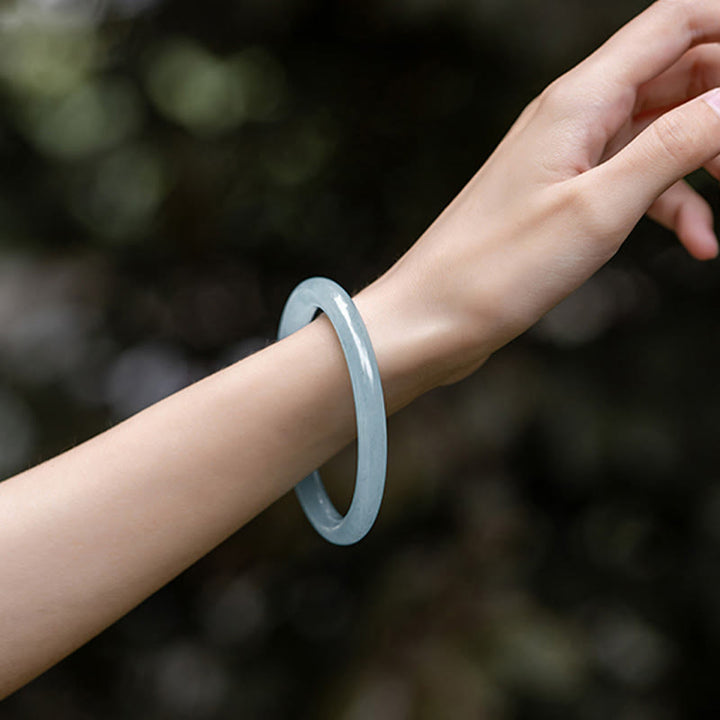 Bracelet jonc Sérénité en aigue-marine naturelle de Buddha Stones - image 3