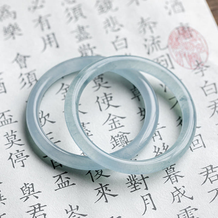Bracelet jonc Sérénité en aigue-marine naturelle de Buddha Stones