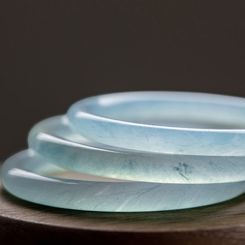 Bracelet jonc Sérénité en aigue-marine naturelle de Buddha Stones - image 17