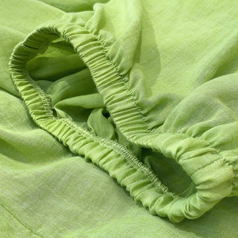 Pantalon d'été en lin uni avec cordon de serrage et poches Buddha Stones - image 24