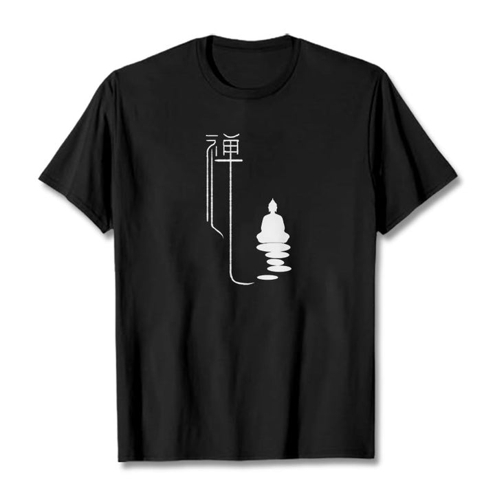 T-shirt Bouddha Zen Buddha Stones - Noir - 2XL - image 4