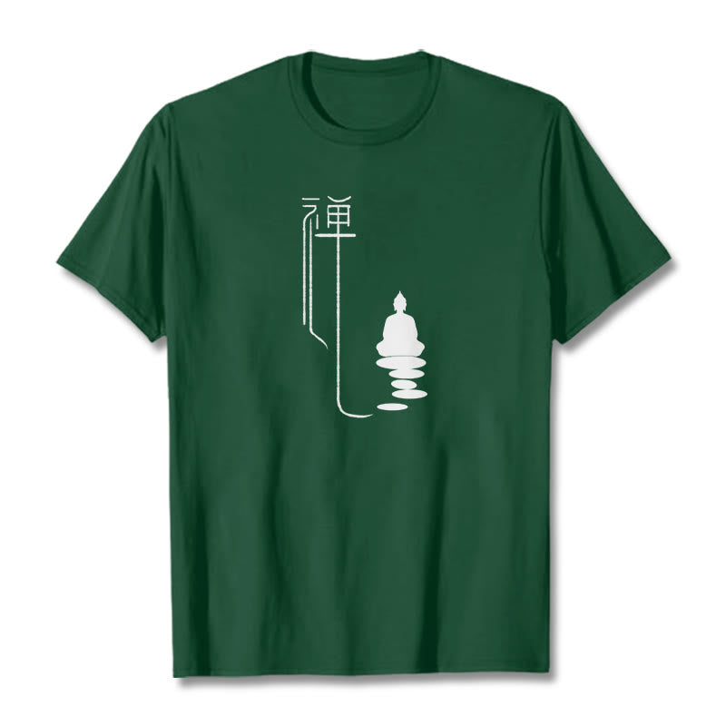 T-shirt Bouddha Zen Buddha Stones - Vert forêt - 2XL - image 2