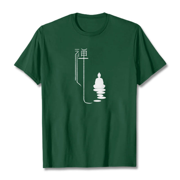 T-shirt Bouddha Zen Buddha Stones - Vert forêt - 2XL - image 2