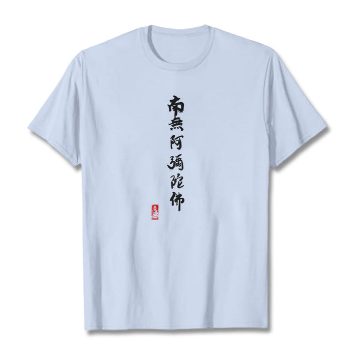 T-shirt Buddha Stones Nan Wu E Mi Tuo Fo - Cyan clair - 2XL - image 10