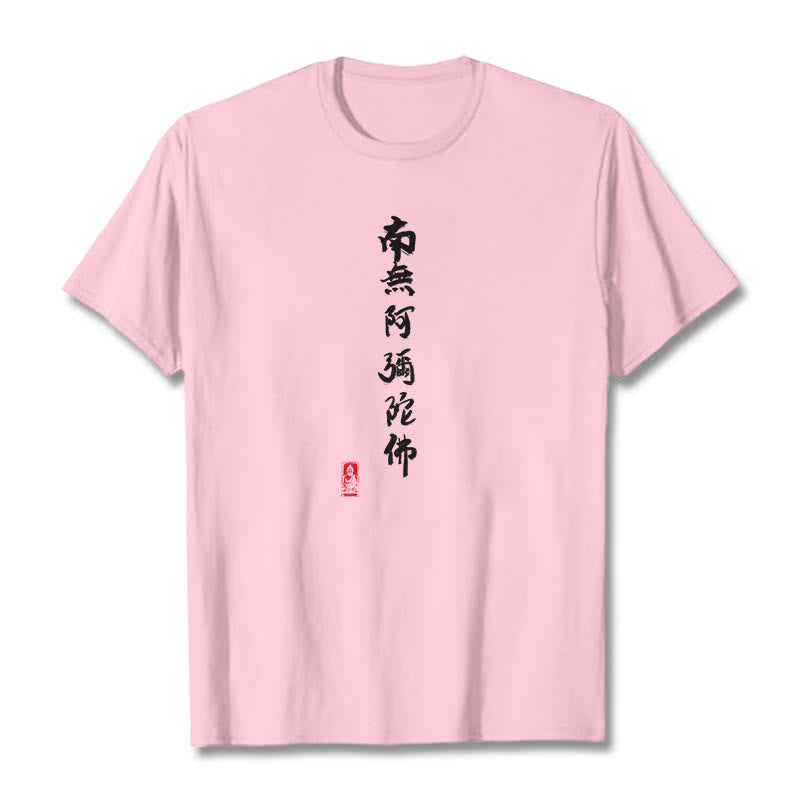 T-shirt Buddha Stones Nan Wu E Mi Tuo Fo - Rose clair - 2XL - image 11
