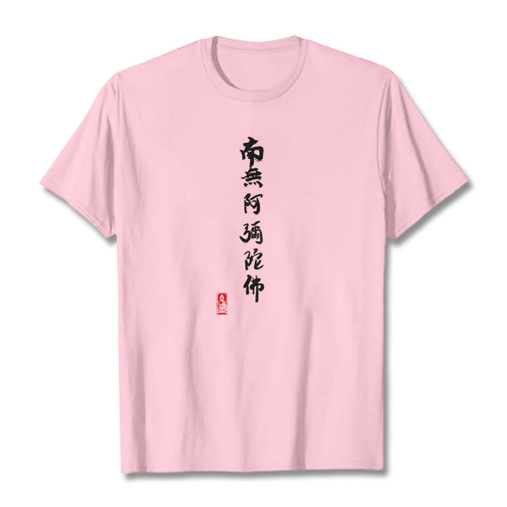 T-shirt Buddha Stones Nan Wu E Mi Tuo Fo - Rose clair - 2XL - image 12