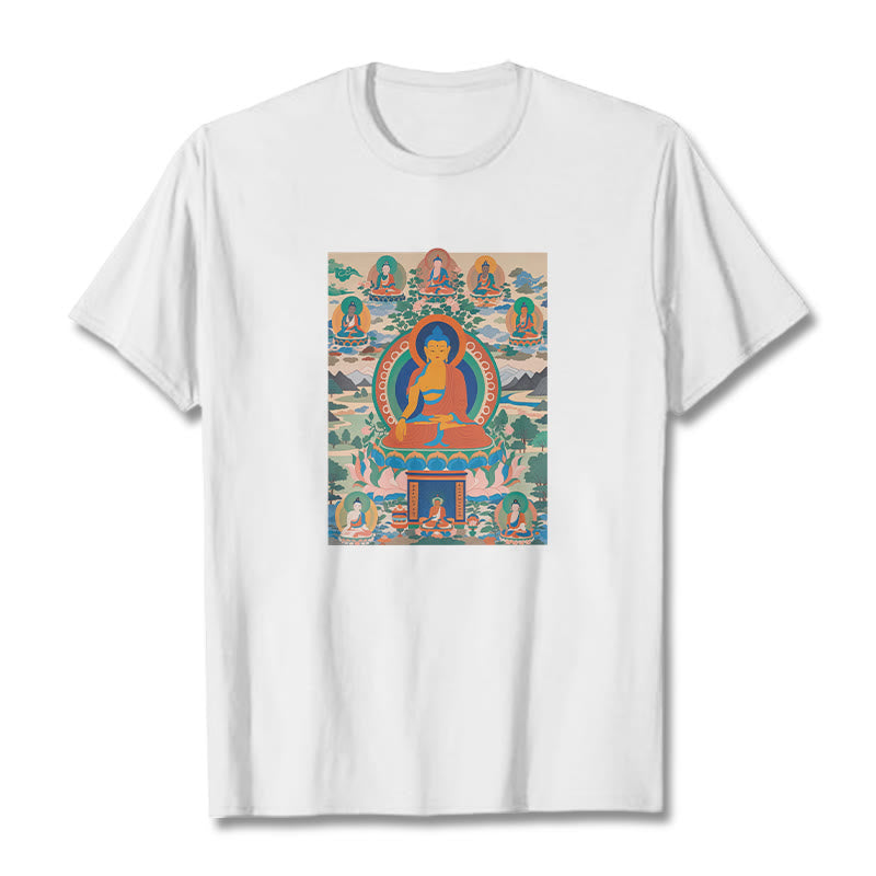 T-shirt Buddha Stones Le Sutra du Bouddha de Médecine transformé en art - Blanc - 2XL - image 0