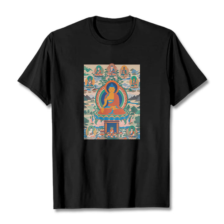 T-shirt Buddha Stones Le Sutra du Bouddha de Médecine transformé en art - Noir - 2XL - image 5