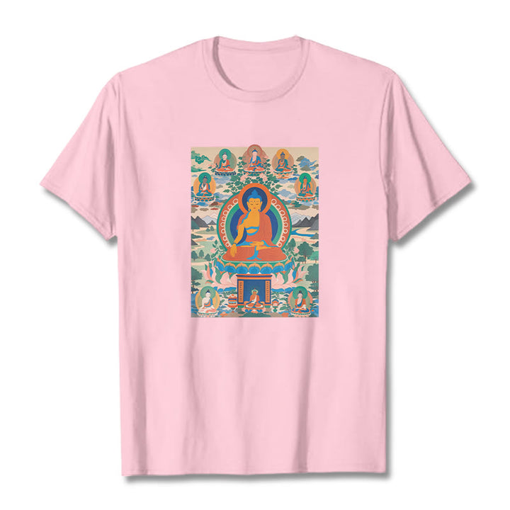 T-shirt Buddha Stones Le Sutra du Bouddha de Médecine transformé en art - Rose clair - 2XL - image 13