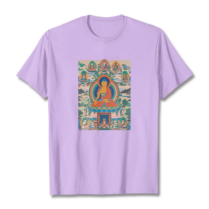 T-shirt Buddha Stones Le Sutra du Bouddha de Médecine transformé en art - Prune - 2XL - image 17
