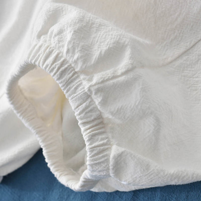 Pantalon uni en lin et coton ramie avec poches Buddha Stones - image 31