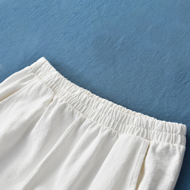 Pantalon uni en lin et coton ramie avec poches Buddha Stones - image 30