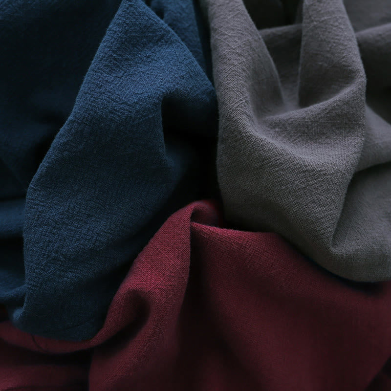 Pantalon uni en lin et coton ramie avec poches Buddha Stones - image 55