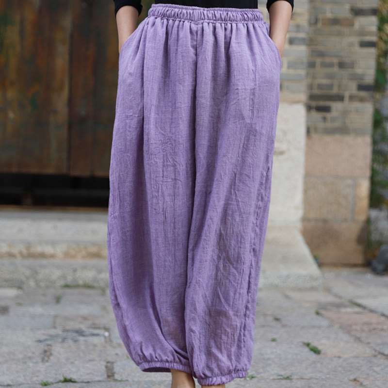 Pantalon décontracté d'été en coton pour femme avec poches Buddha Stones - Prune - US4-6, UK/AU8-10, EU36-38 (F) - image 37