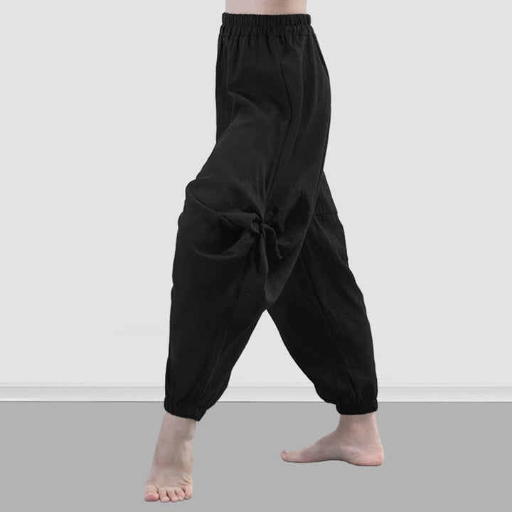 Pantalon de yoga respirant en modal de couleur unie Buddha Stones - Noir - US12，UK/AU16，EU44 (3XL) - image 19