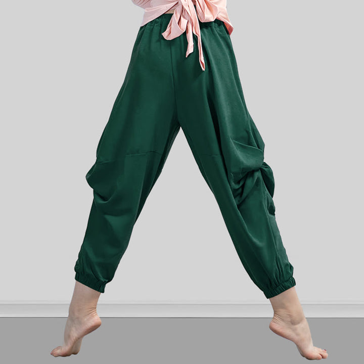 Pantalon de yoga respirant en modal de couleur unie Buddha Stones - Vert d'eau - US12，UK/AU16，EU44 (3XL) - image 16