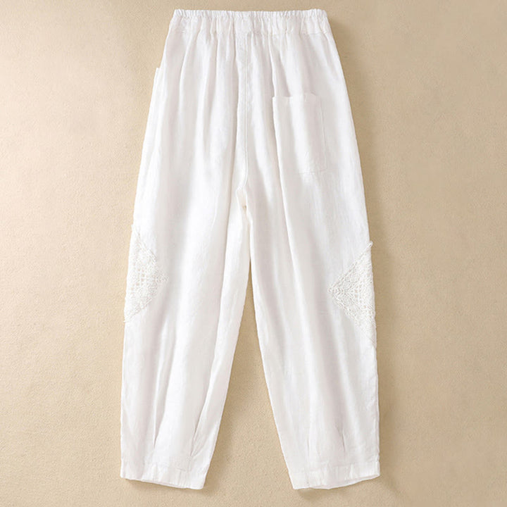 Pantalon sarouel d'été en coton avec cordon de serrage et poches pour femme Buddha Stones - image 7