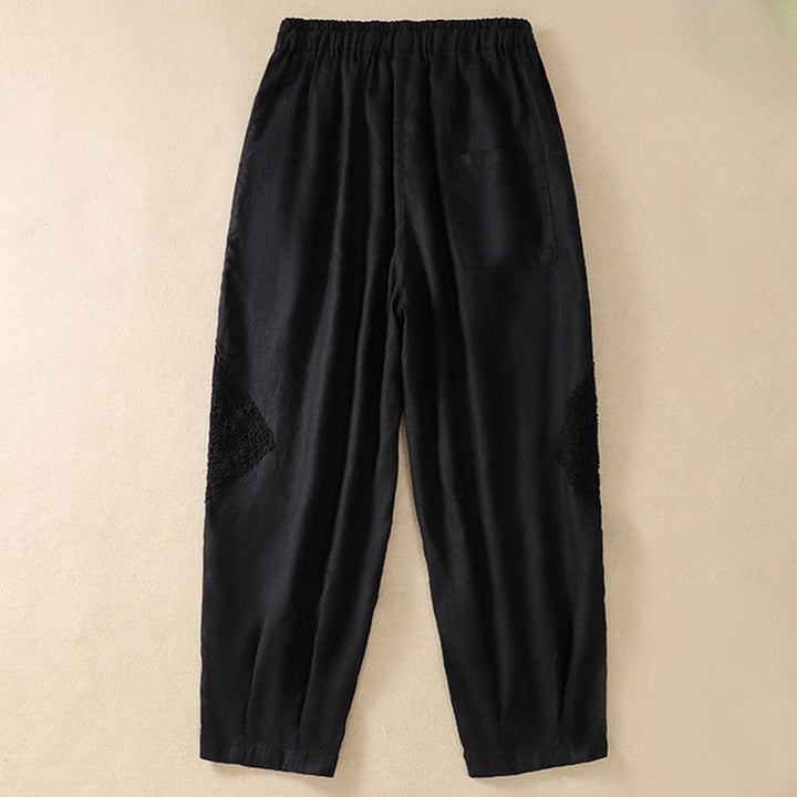 Pantalon sarouel d'été en coton avec cordon de serrage et poches pour femme Buddha Stones - image 9